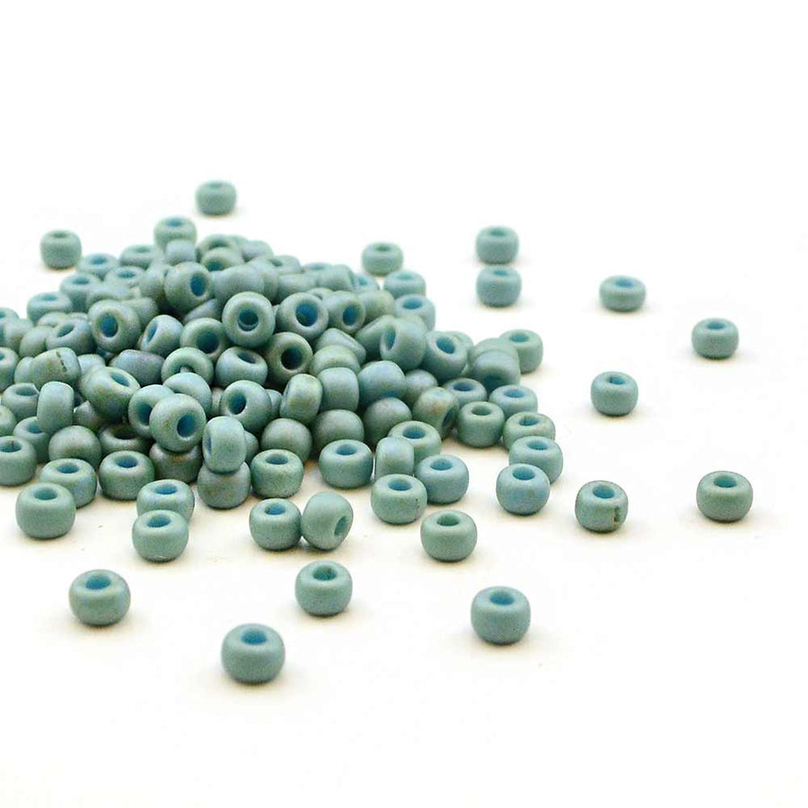 6-2028 Matte Opaque Sea Foam Luster 6/0 , 6/0 Miyuki Seed Beads - Caravan, Beadshop.com