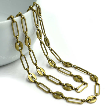 Mariner- Antique Brass Chain by the Foot