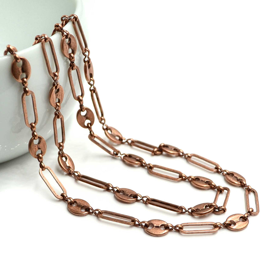 Mariner- Antique Copper Chain by the Foot