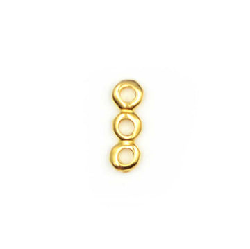 3-Hole Nugget Spacer Bar- Gold