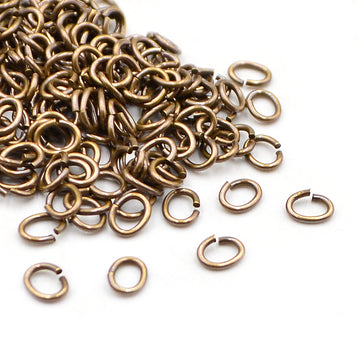 6mm/20g Oval Jump Rings- Antique Brass