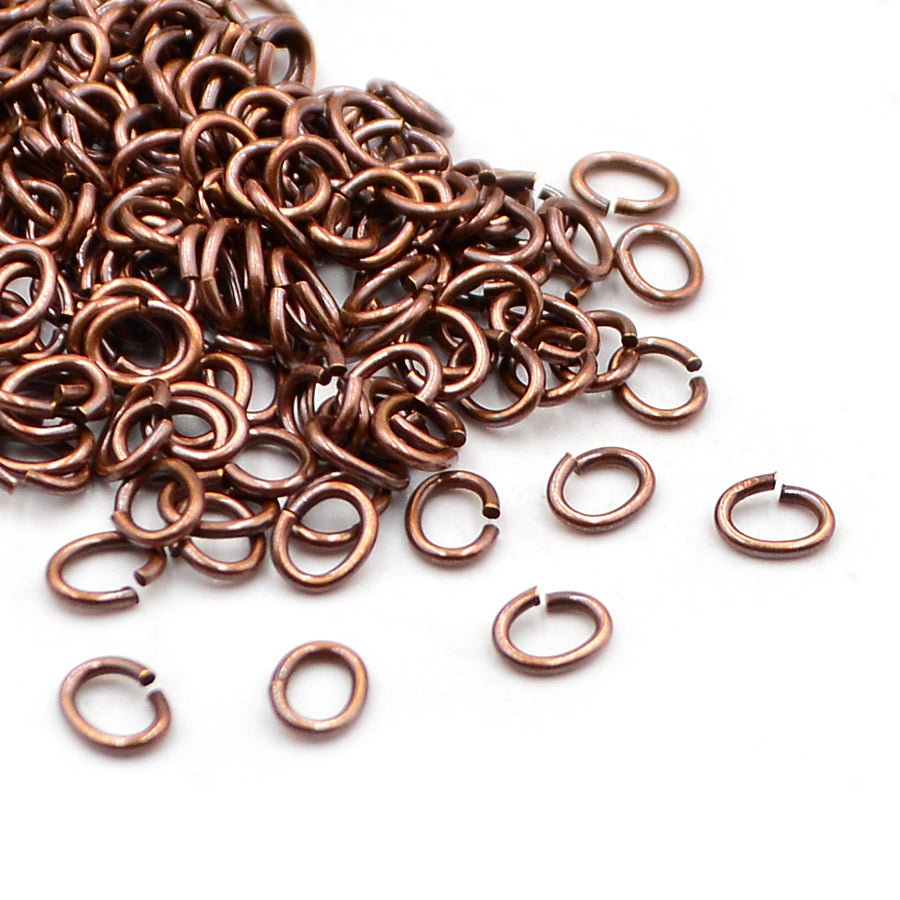 6mm/20g Oval Jump Rings- Antique Copper