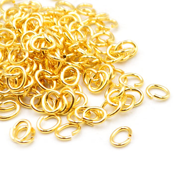 6mm/20g Oval Jump Rings- Gold
