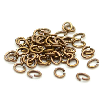 5mm/20g Oval Jump Rings- Antique Brass