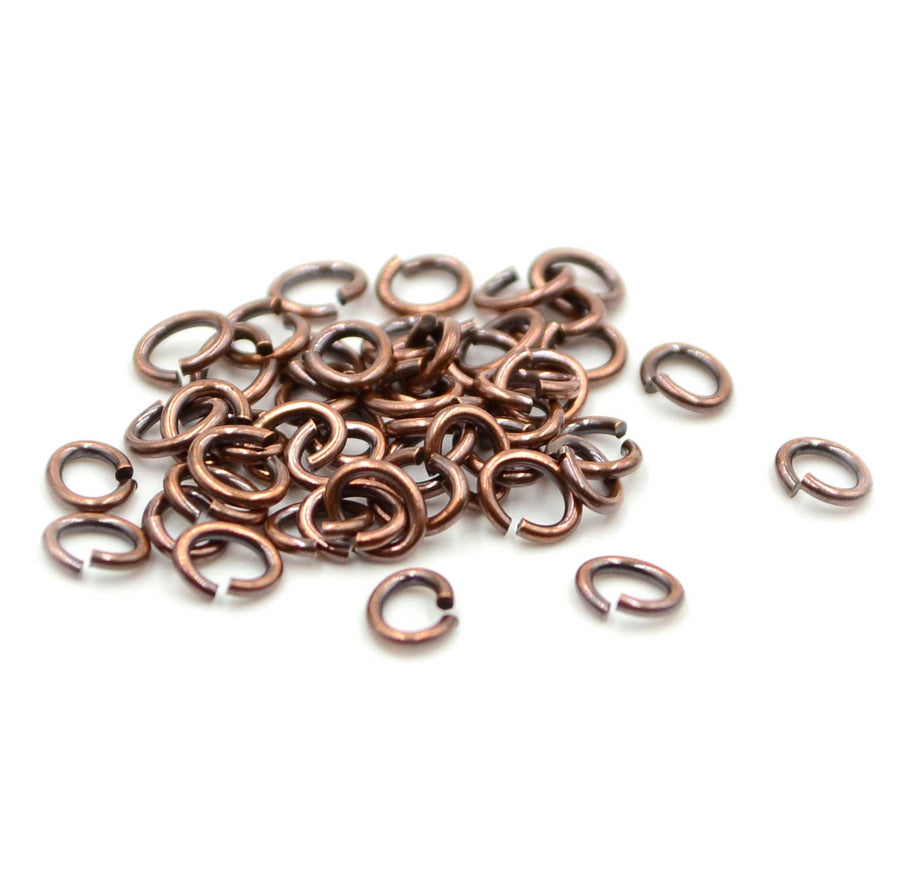 4.5mm/20g Oval Jump Rings- Antique Copper 