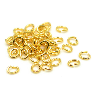 5mm/20g Oval Jump Rings- Bright Gold