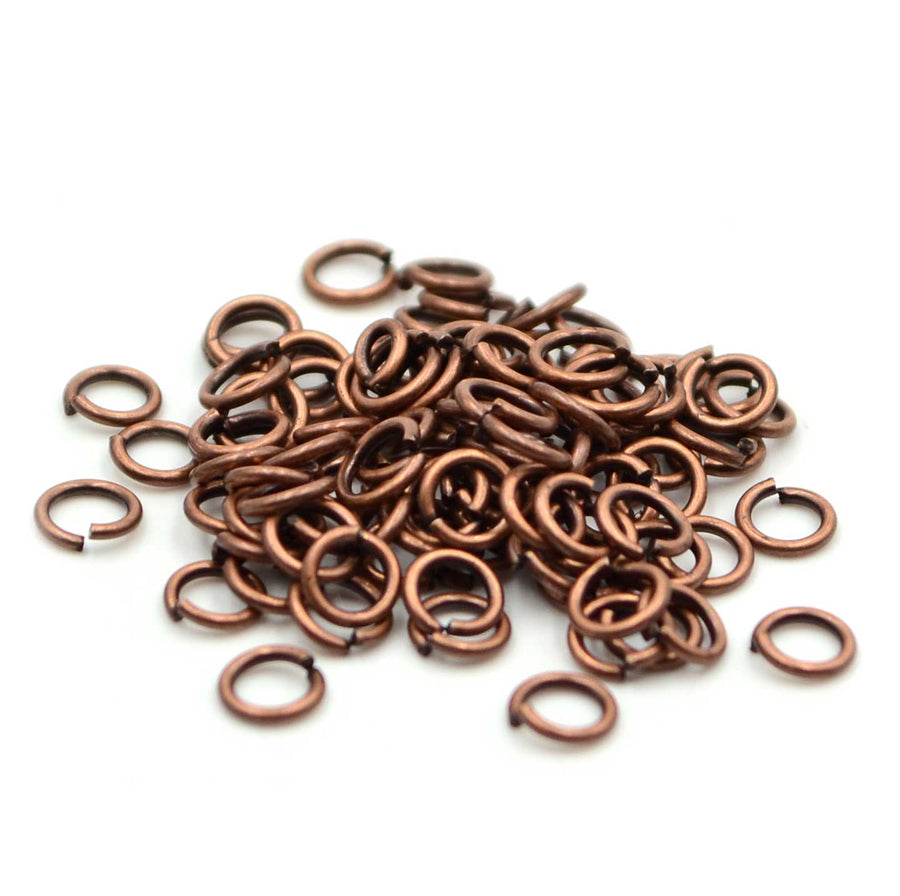 4mm/21g Jump Rings- Antique Copper