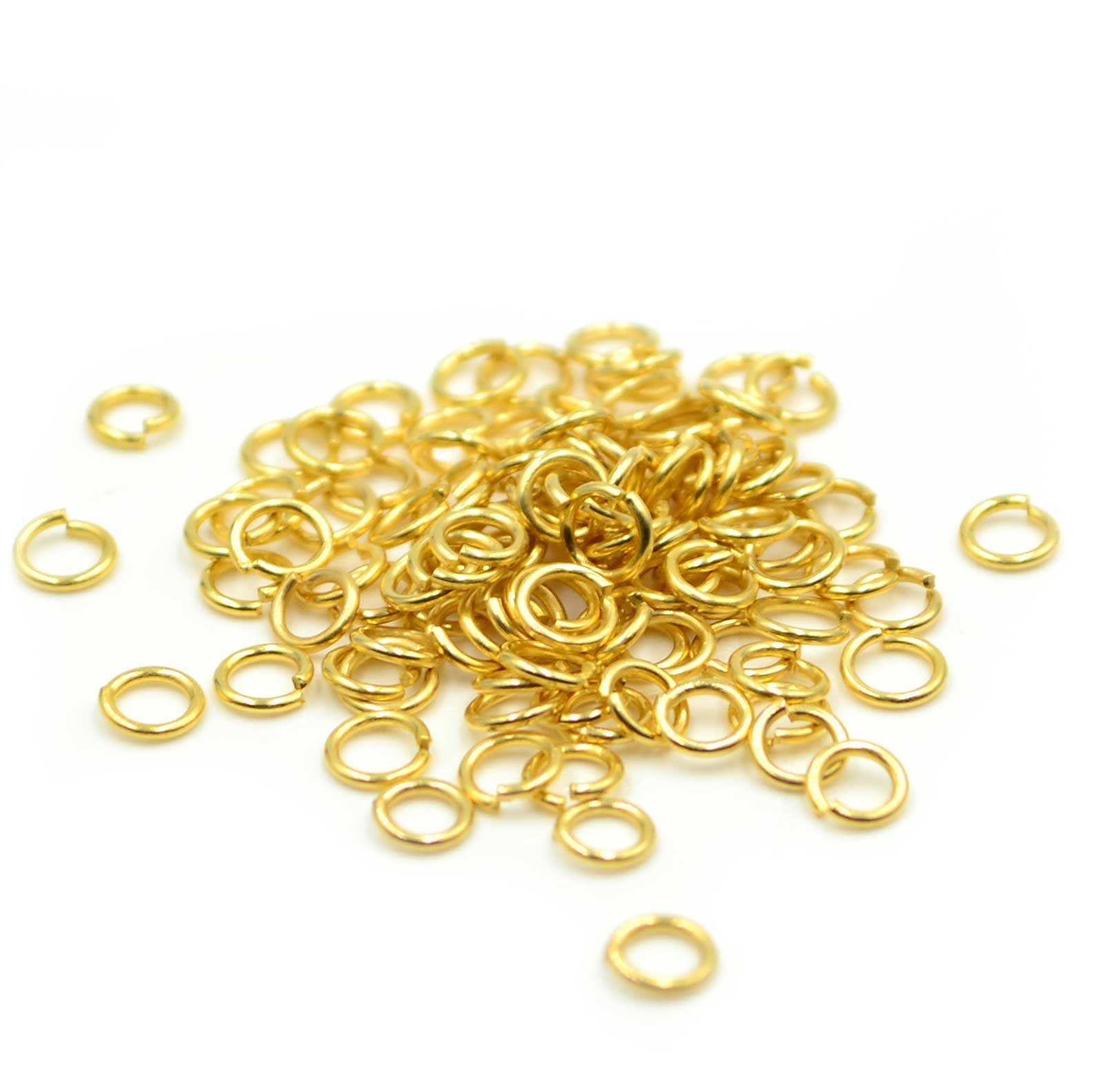 4mm/21g Jump Rings- Satin Gold - Beadshop.com