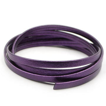 Pearlized Metallic Purple- 5mm Strap Leather by the Yard
