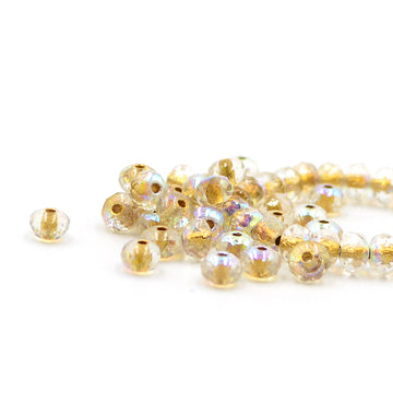 5mm Rondelles- Transparent AB Gold