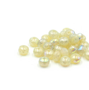 5mm Rondelles- Ivory Mercury AB Finish