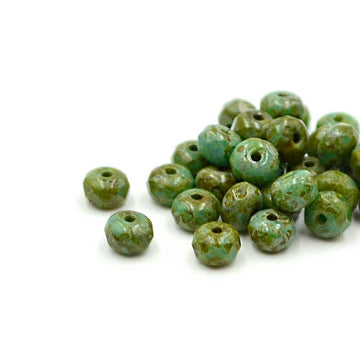 5mm Rondelles- Sea Green Picasso