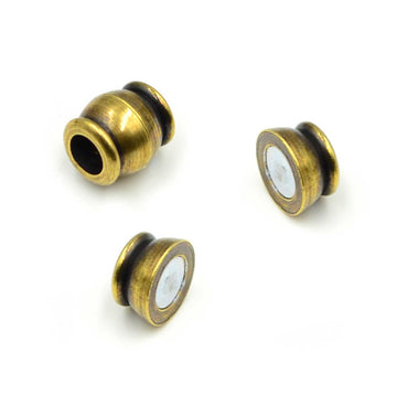 Small Round Barrel Clasp 5mm- Antique Brass