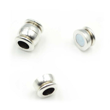 5mm Small Round Barrel Clasp- Antique Silver