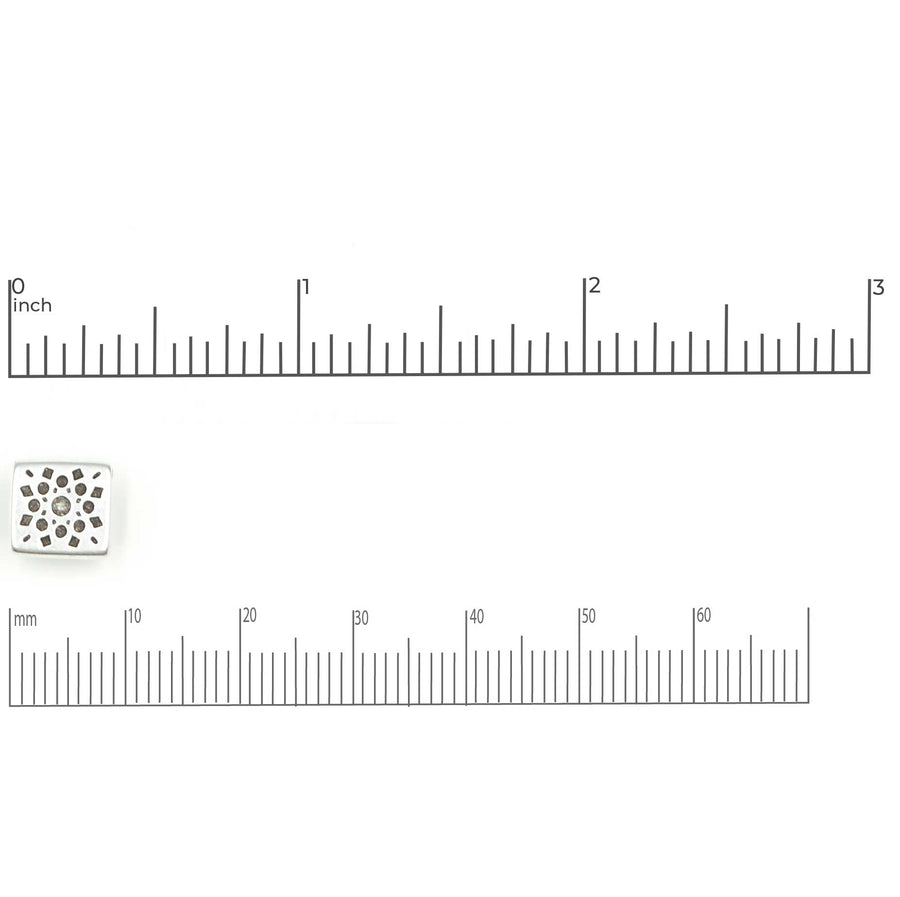 5mm Slider- Sunburst Square- Antique Brass