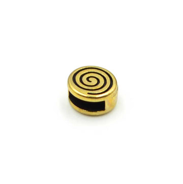 5mm Slider- Circle Coil- Antique Brass