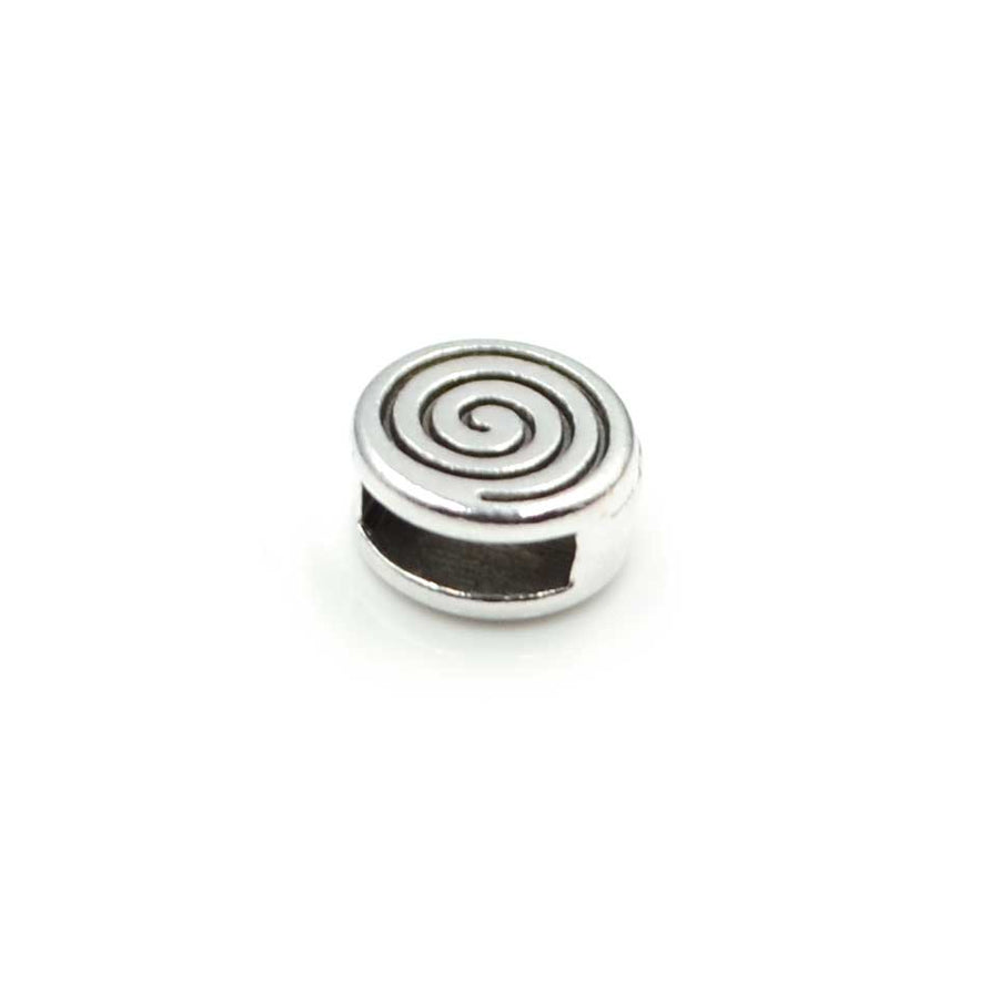 5mm Slider- Circle Coil- Antique Silver