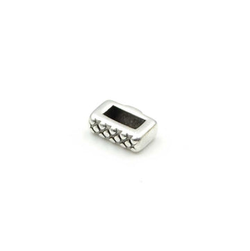 5mm Slider- Crosshatch- Antique Silver