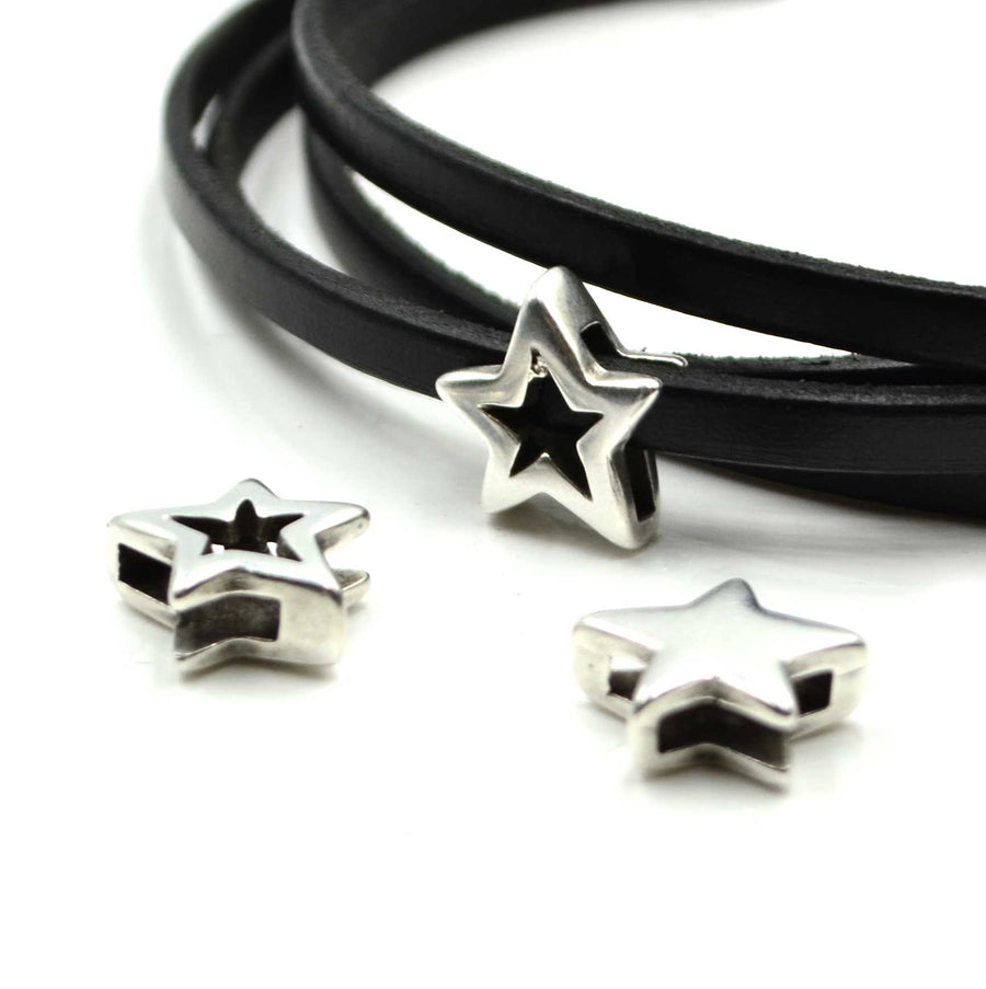 5mm Slider- Star Quality- Antique Silver