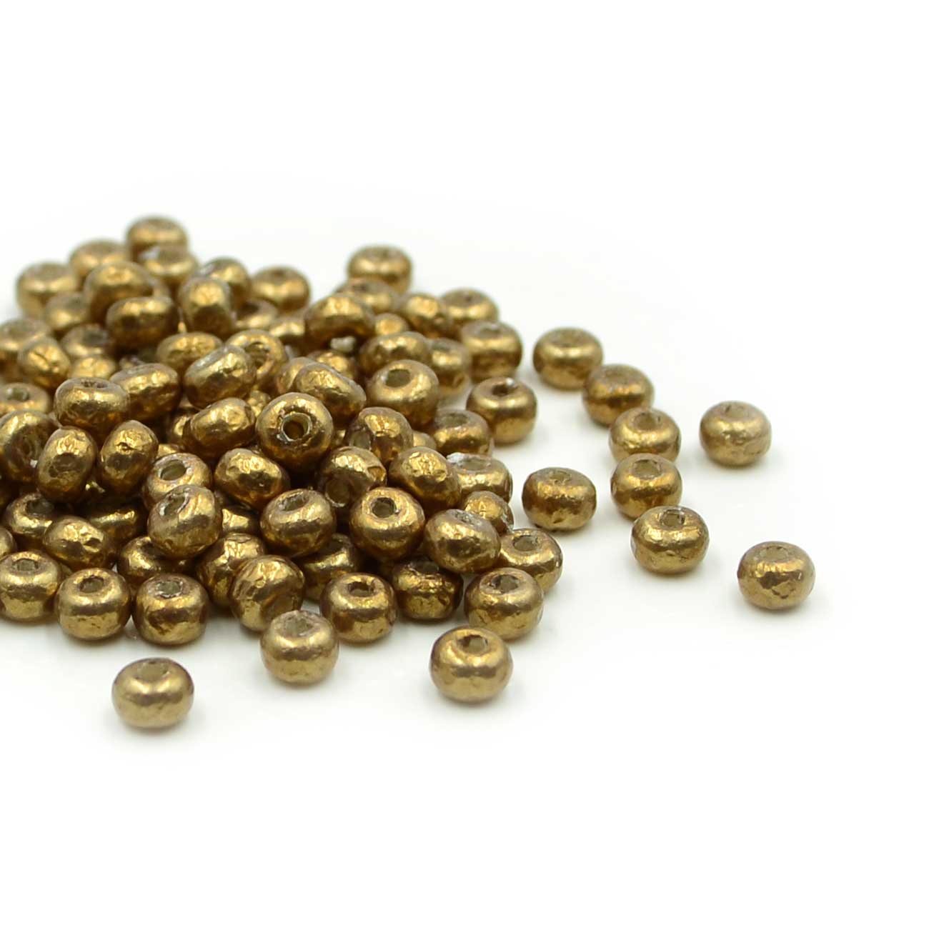 6-3955 Miyuki Baroque Pearl- Antique Brass 6/0 - Beadshop.com