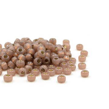 6-641 Dyed Rose Bronze Silver-Lined Alabaster