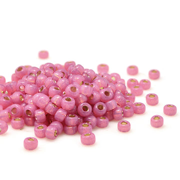 6-645 Dyed Dark Rose Silver-Lined Alabaster