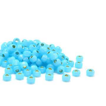 6-647 Dyed Aqua Silver-Lined Alabaster
