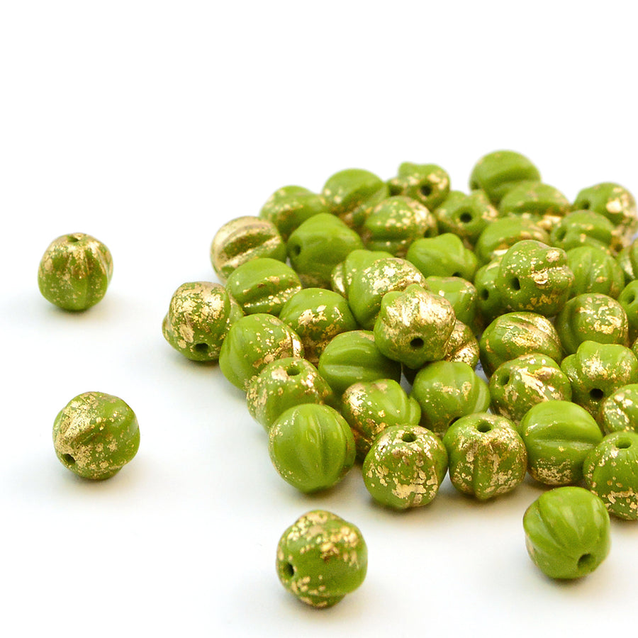 6mm Melons- Avocado Gold - Beadshop.com