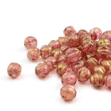 6mm Melons- Golden Pink - Beadshop.com