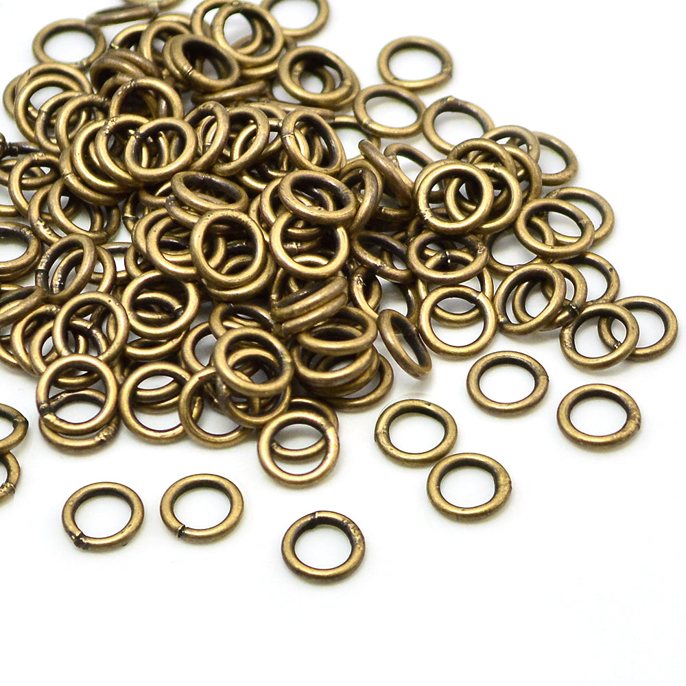 6mm/18g Soldered Jump Rings Antique Brass