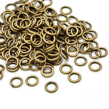 6mm/18g Soldered Jump Rings- Antique Brass