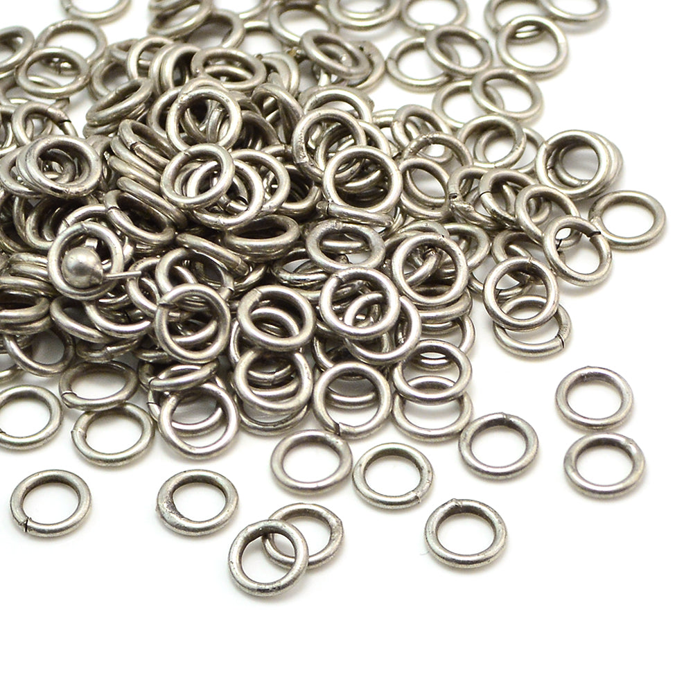 6mm/18g Soldered Jump Rings Antique Silver