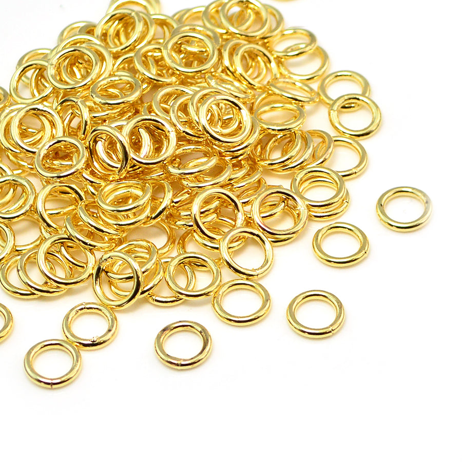 6mm/18g Soldered Jump Rings- Bright Gold