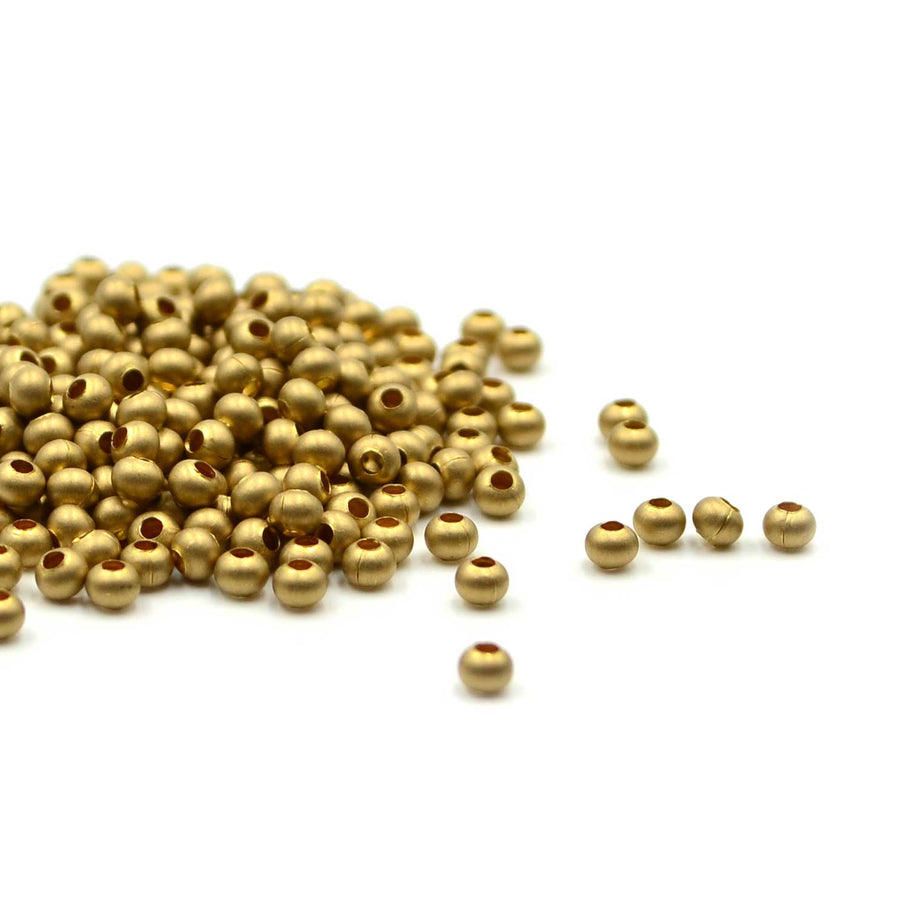 8/0 Metal Seed Beads - Gilding Matte Gold Plate 