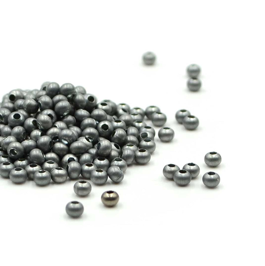 8/0 Metal Seed Beads - Matte Zinc Plate 