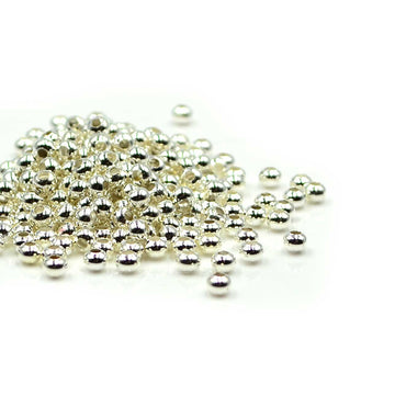 8/0 Metal Seed Beads - Silver Plate
