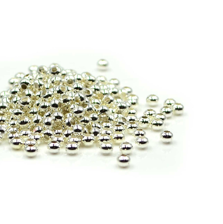 8/0 Metal Seed Beads - Silver Plate 