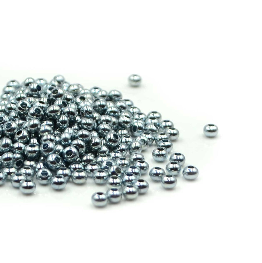 8/0 Metal Seed Beads - Silver Plate 