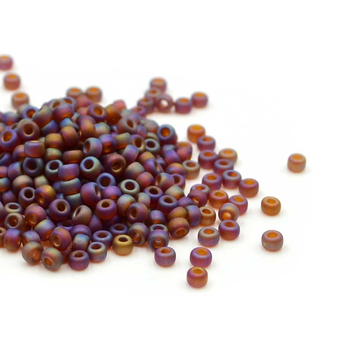 8-134FR Matte Transparent Dark Topaz AB 8/0 – Beadshop.com