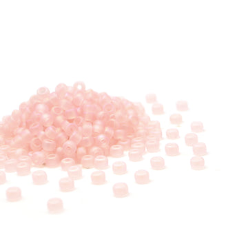 Miyuki Round Seed Beads 6/0 Transparent Matte Pale Pink AB #155FR