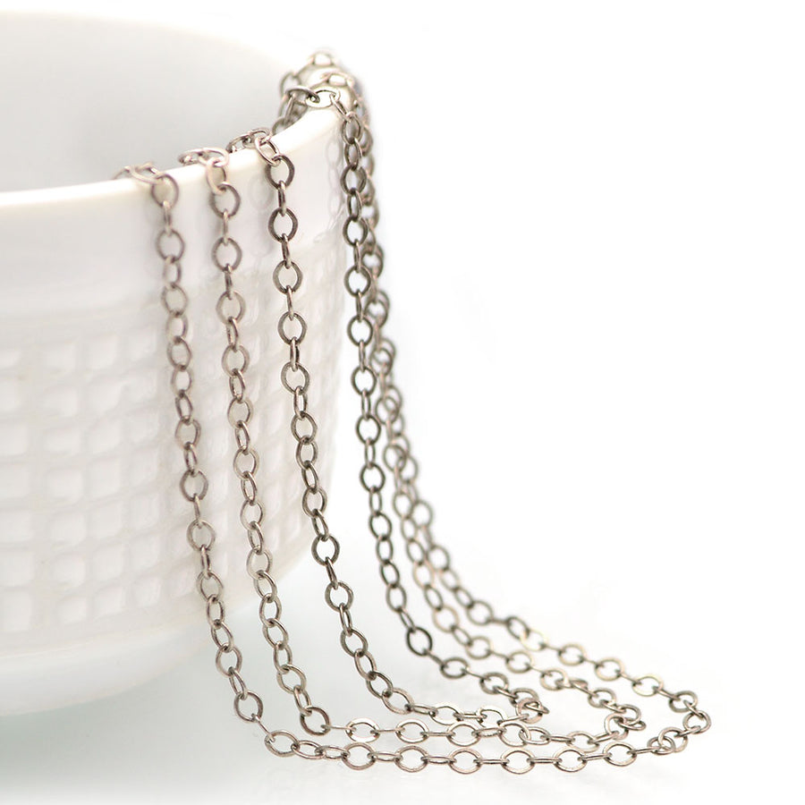Simplicity- Antique Silver Chain by the Foot