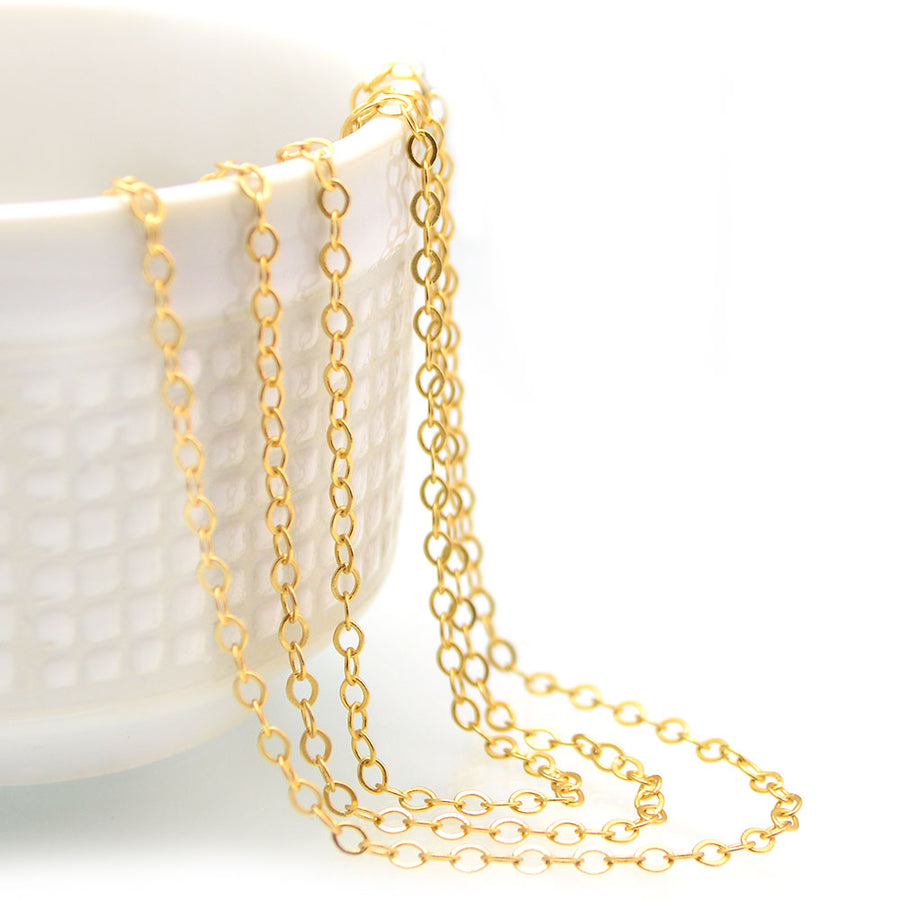 Simplicity- Satin Gold Chain by the Foot