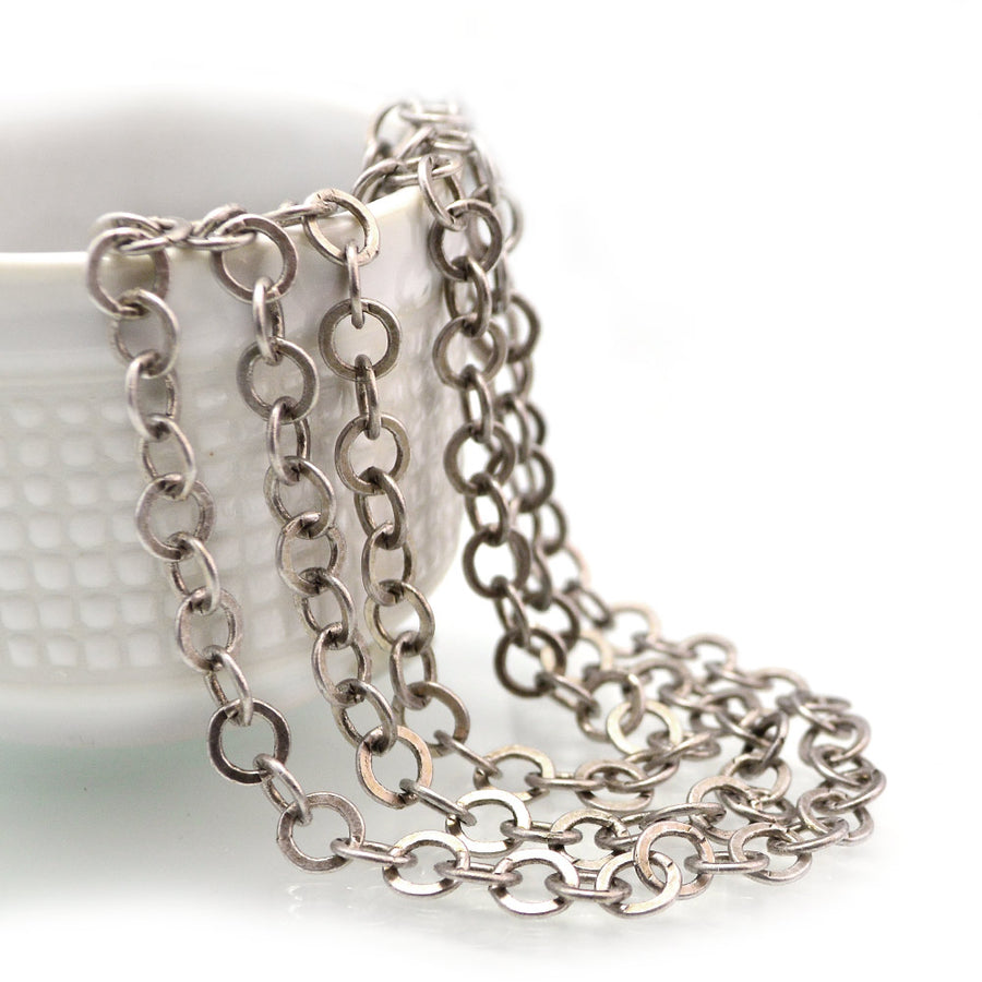 Rustico- Antique Silver Chain by the Foot