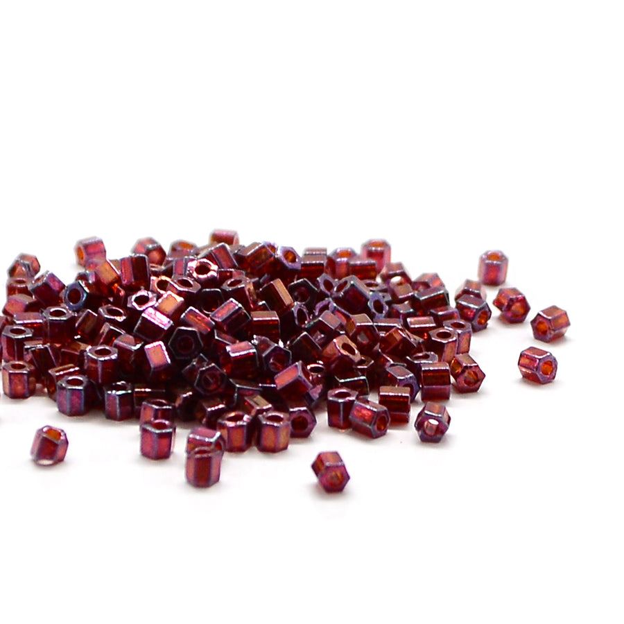 8C-313 Cut Cranberry Gold Luster