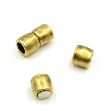 Round Hammered Clasp 8mm - Antique Brass