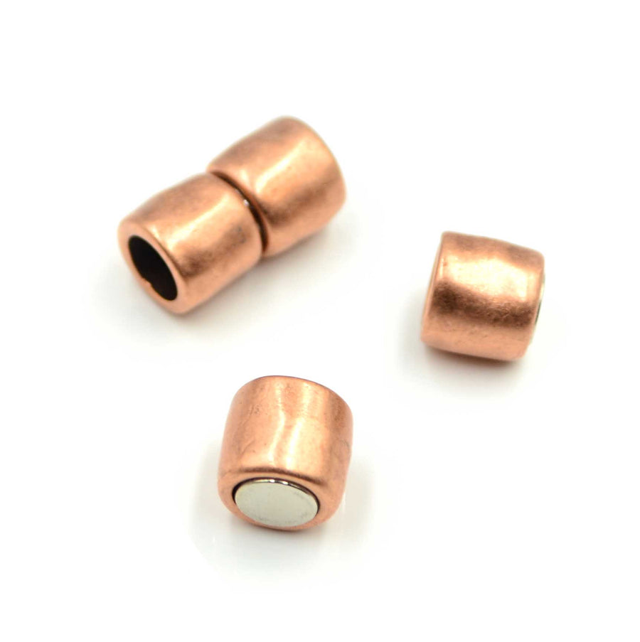 8mm Round Hammered Clasp- Antique Copper