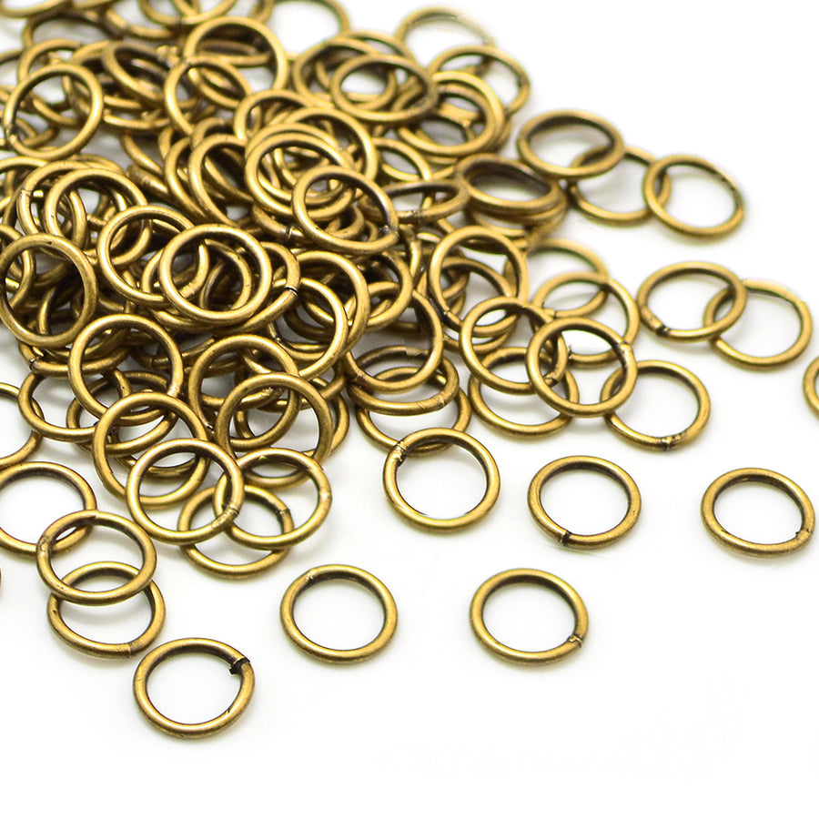 8mm/18g Soldered Jump Rings- Antique Brass