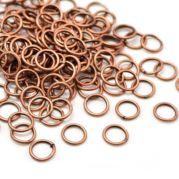8mm/18g Soldered Jump Rings- Antique Copper