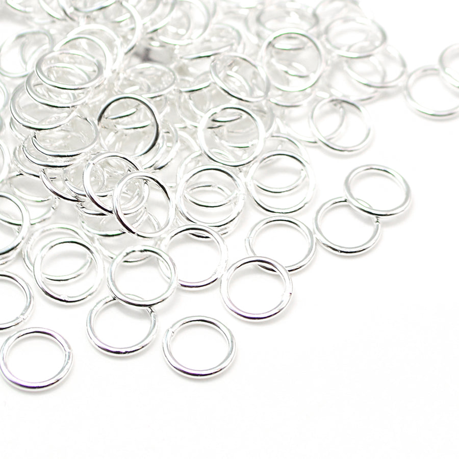 8mm/18g Soldered Jump Rings- Bright Silver –