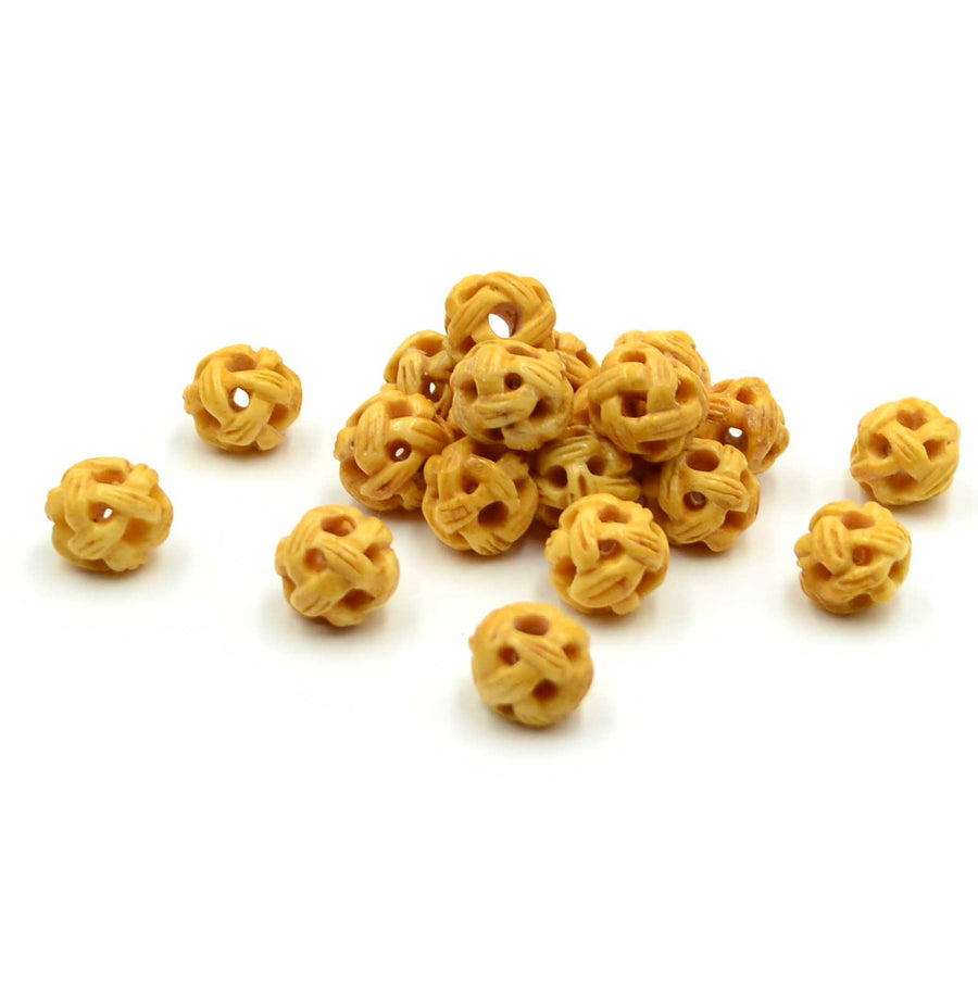 Basketweave Bone Bead